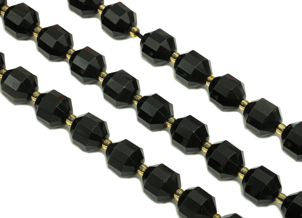 Faceted Round Gemstone Beads - 10mm Obsidian Huge Beads Round Crystal - 15.5&quot; /1 Strand - 10.3x8.6mm - Natural Stone Beads - NS1882 - DOMEDBAZAAR