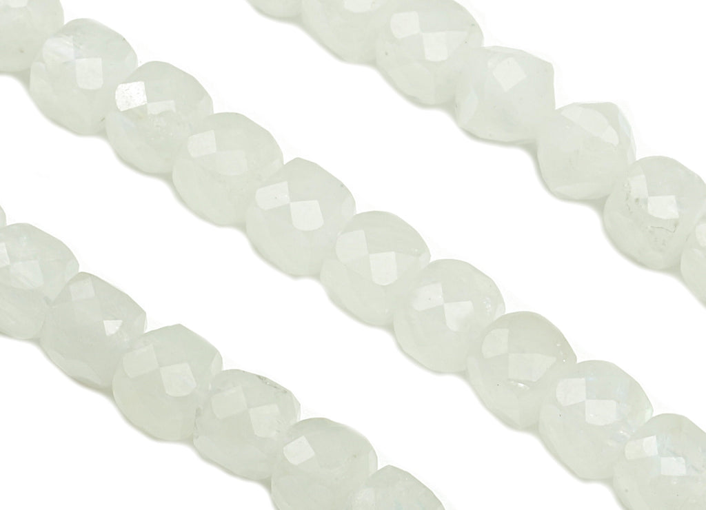 Faceted Cube Gemstone Beads - Blue Crystal 4mm Moonstone Cube Beads - 15.5&quot; /1 Strand - 4x4mm - Natural Stone Beads - NS1881 - DOMEDBAZAAR