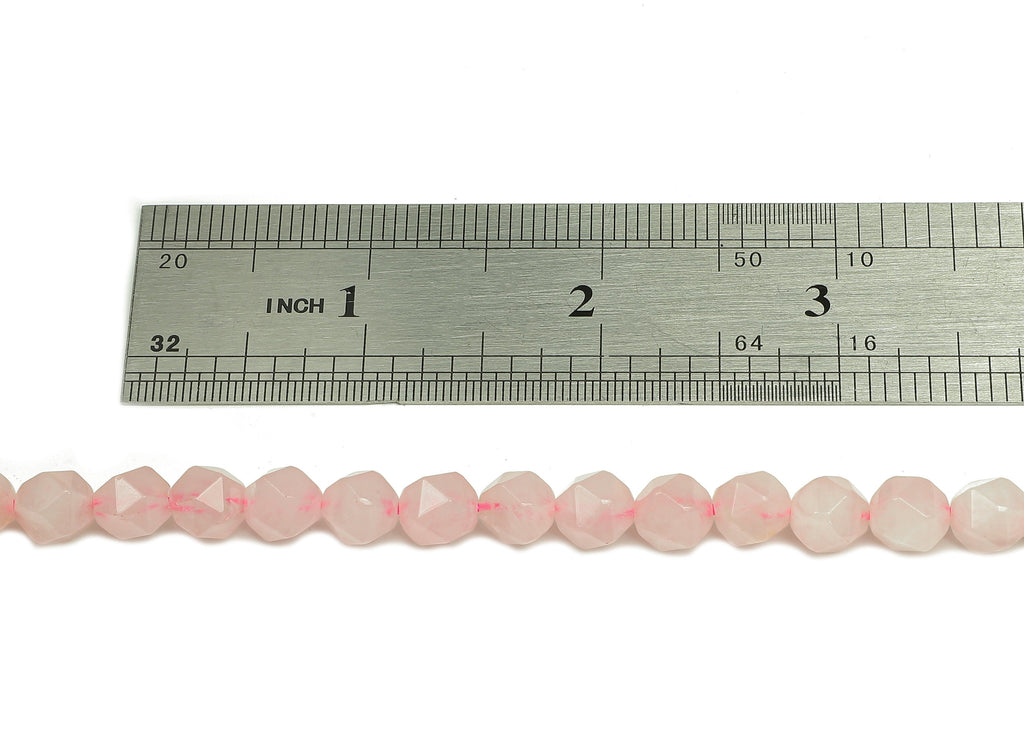 Faceted Hexagon Gemstone Beads - Rose Quartz Hexagon Beads - 15.5&quot; /1 Strand - 10.6x9.02mm - Natural Stone Beads - NS1886 - DOMEDBAZAAR