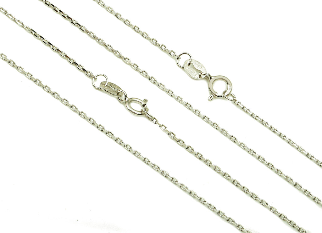 45cm Silver Cable Chain - Faceted Finish Chain - 925  Silver Chain - 925 Silver - For Necklace - 1.34x1.11x0.67mm - CC1223 - DOMEDBAZAAR