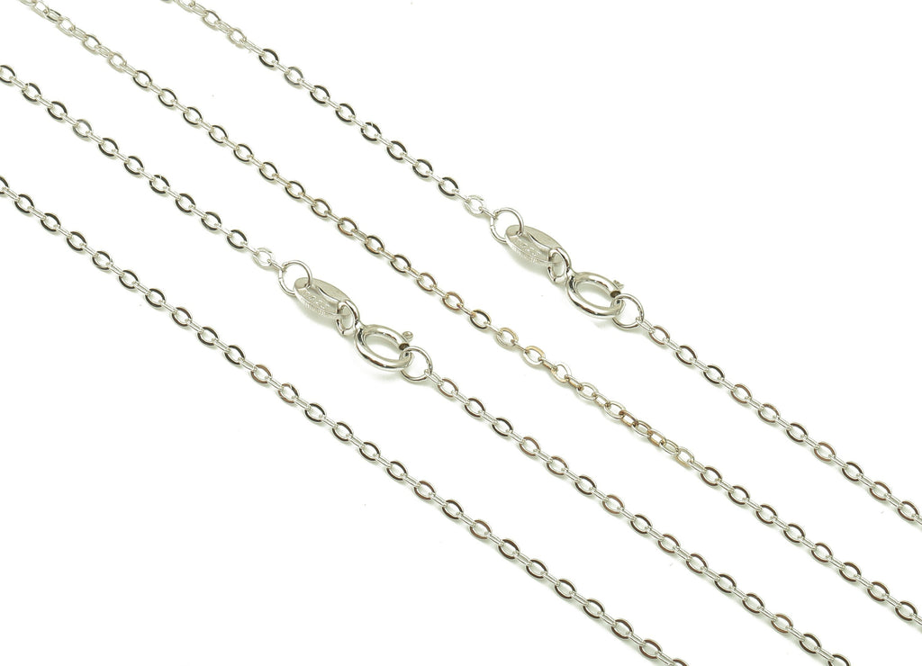 45cm Silver Cable Chain - Faceted Finish Chain - 925  Silver Chain - 925 Silver - For Necklace - 1.85x1.4x0.32mm - CC1225 - DOMEDBAZAAR