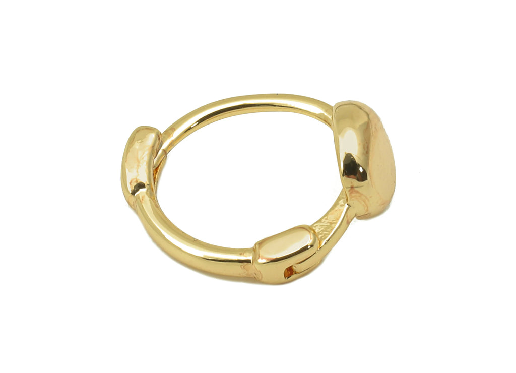 MJ100906 Huggie Hoop Wire Earring - Brass - 18K Real Gold Plating - DOMEDBAZAAR