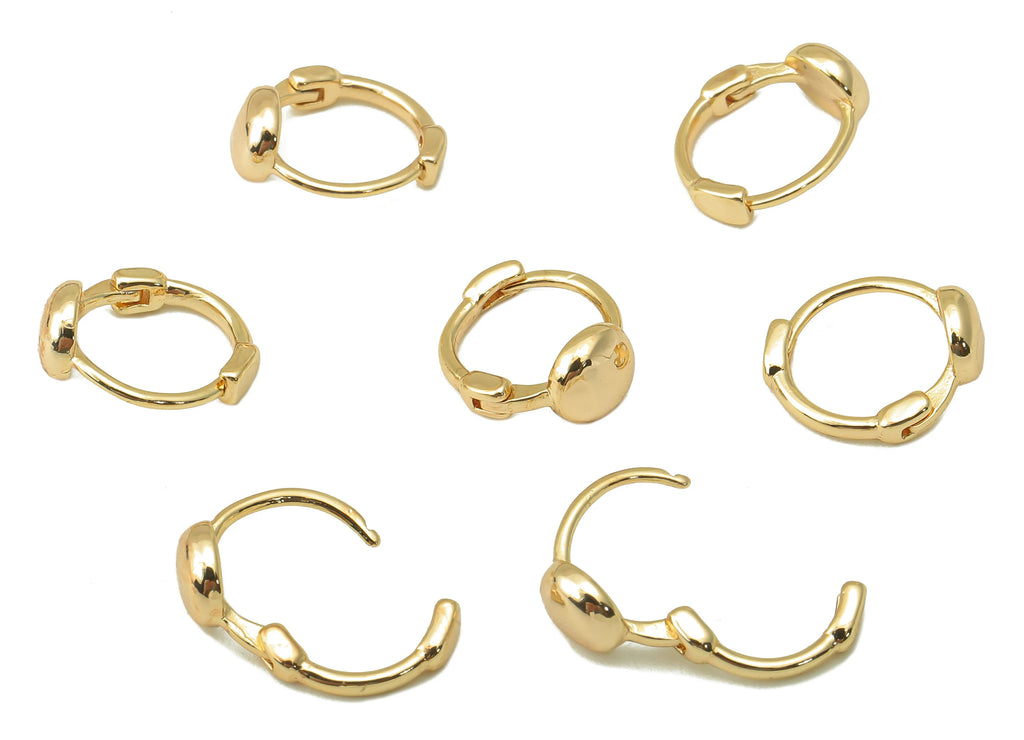 MJ100906 Huggie Hoop Wire Earring - Brass - 18K Real Gold Plating - DOMEDBAZAAR