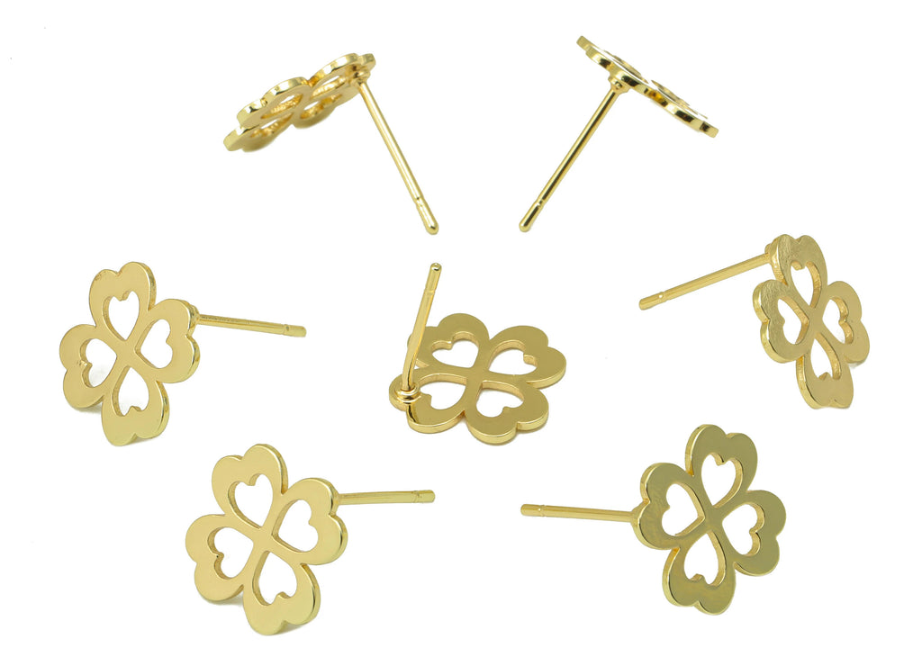 MJ100054 Push Back Stud  Earring - Brass - Flower Laser Cutout Earring - 316 Stainless Steel Stud - 18K Real Gold Plating - DOMEDBAZAAR