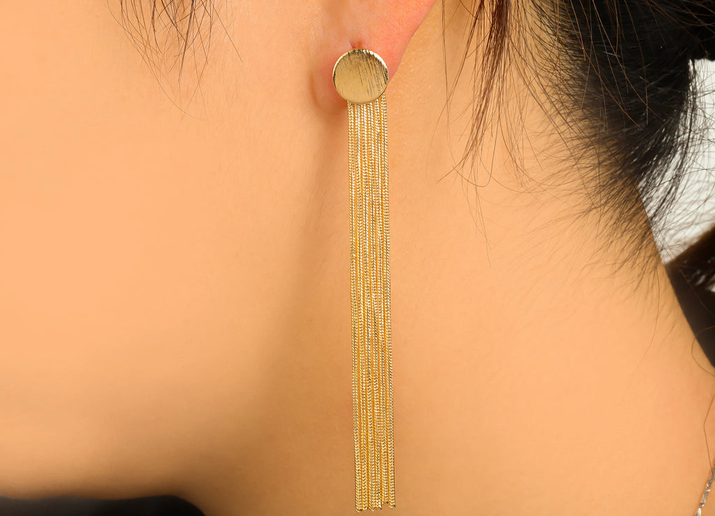 MJ100012 - Push Back Stud Earring - Brass - 925 Silver Stud - 18K Real Gold Plating - DOMEDBAZAAR