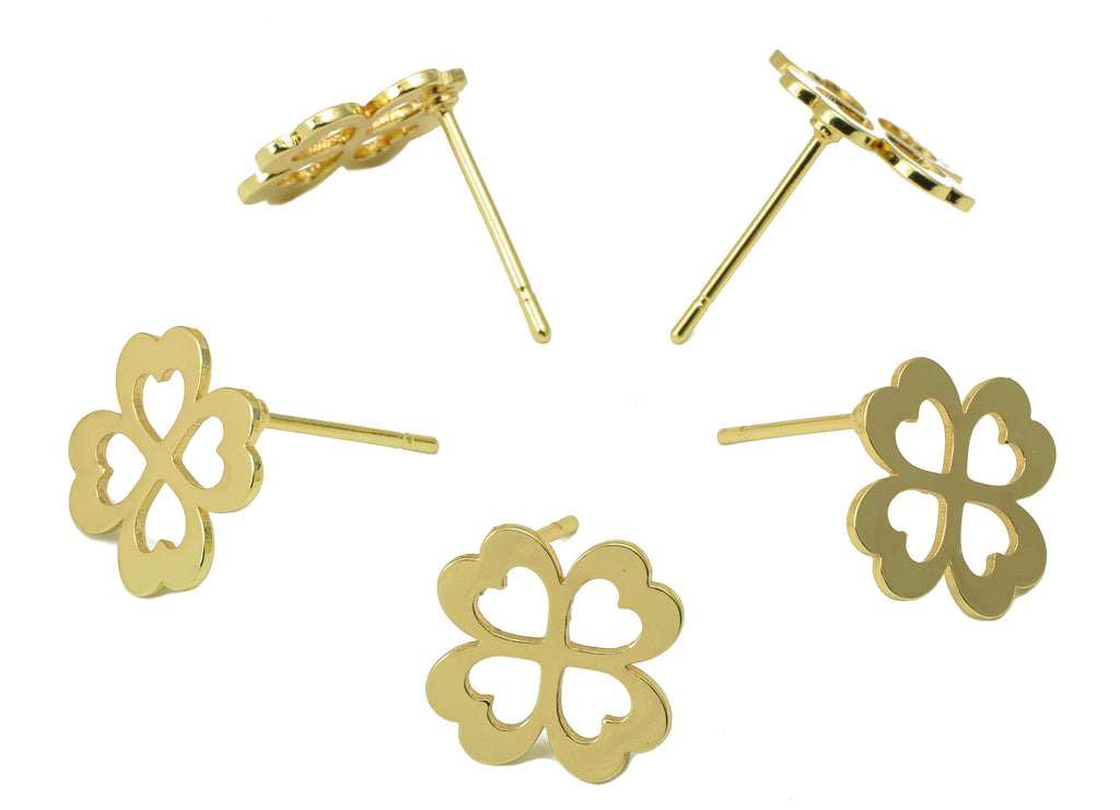 MJ100054 Push Back Stud  Earring - Brass - Flower Laser Cutout Earring - 316 Stainless Steel Stud - 18K Real Gold Plating - DOMEDBAZAAR