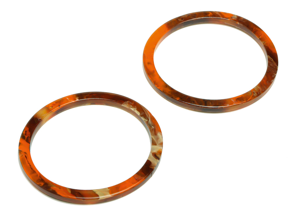 Acrylic Hoop Earrings Charms - Circle Pendant - Rainbow Earring Findings - Jewelry Supplies - Color Code:A937 - 44x44.3x2mm -AC2620-A937 - DOMEDBAZAAR