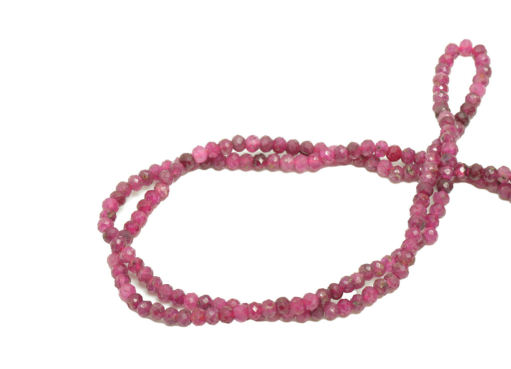 2.7mm Ruby Round Beads - Gemstone Purple Ruby Beads - 15.5 &quot;/ Strand Faceted Round Beads - Natural Stone Crystal -Jewelry making- NS2085 - DOMEDBAZAAR
