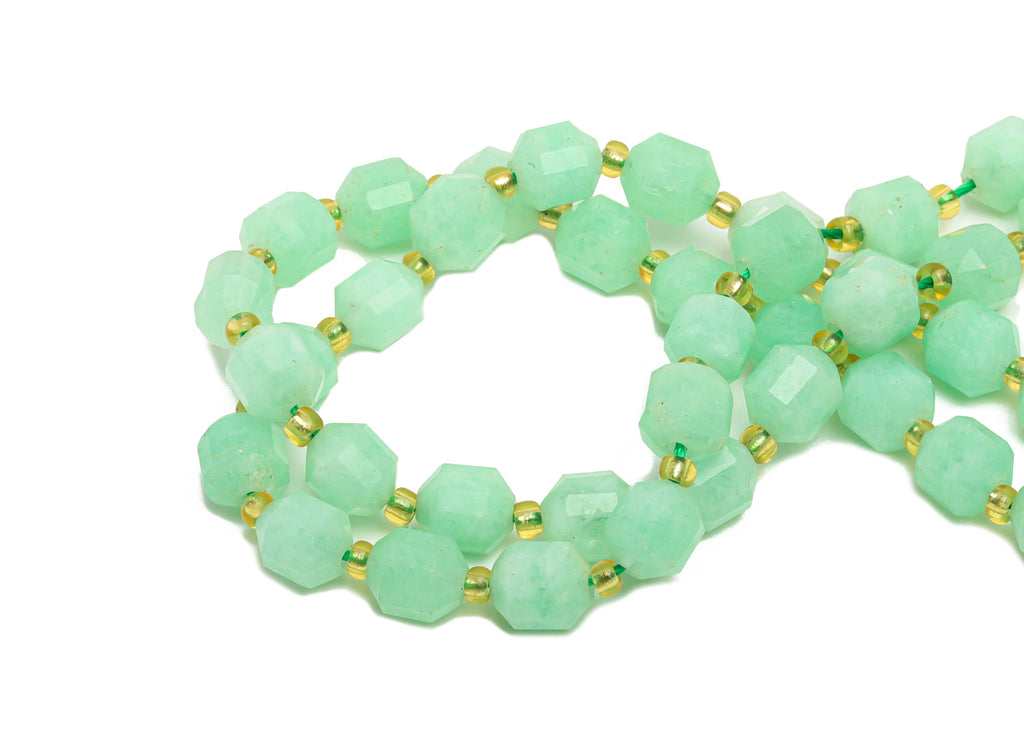 Green Quartz Oval Beads - 15.5 &quot;/ Strand Faceted Oval Beads 7 mm -Gemstone Natural Stone Beads - Bicone Natural Stone Crystal - NS2088 - DOMEDBAZAAR