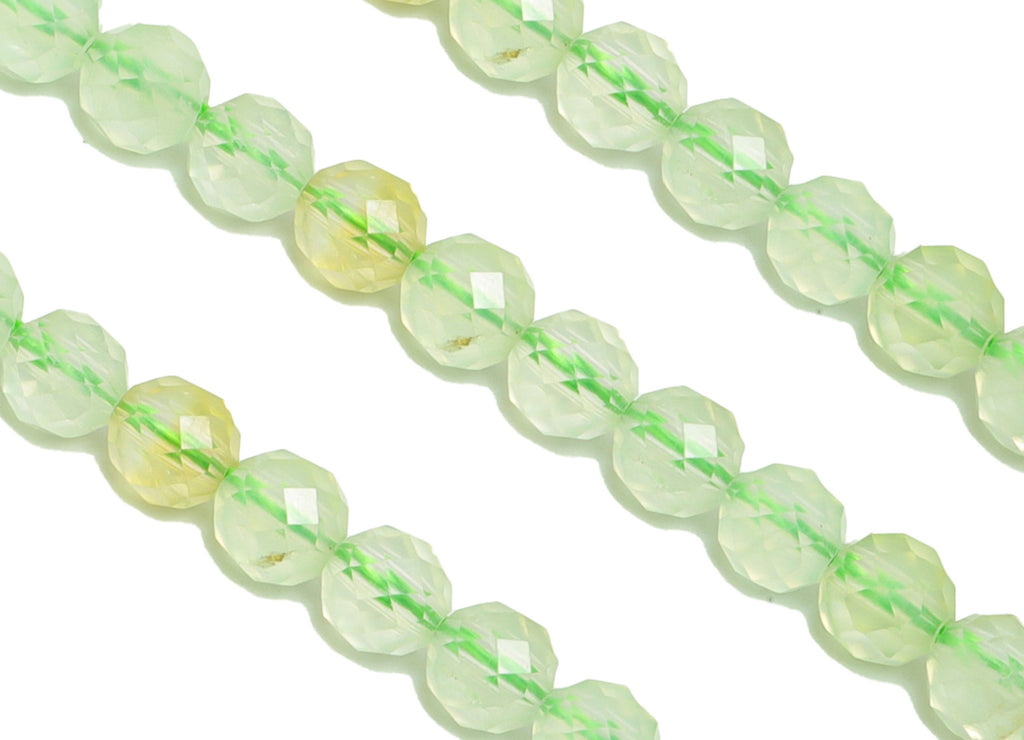 4mm Prehnite Round Beads - Natural Stone Crystal - Gemstone Green Prehnite Beads - 15.5 &quot;/ Strand Faceted Round Beads - Stone Beads - NS2084 - DOMEDBAZAAR