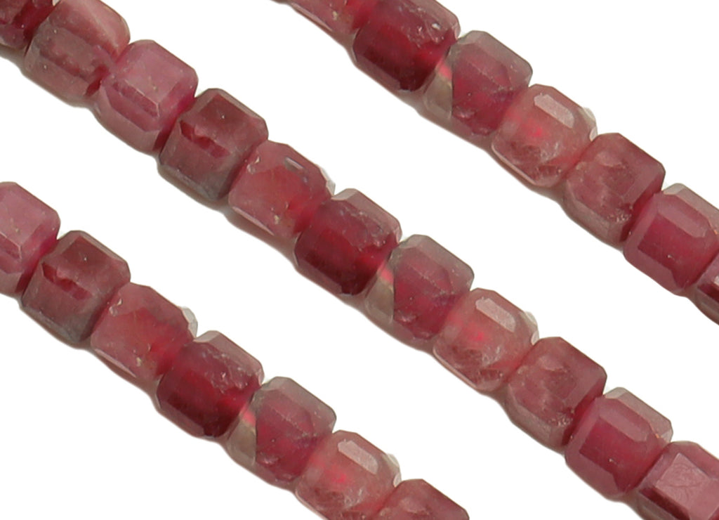 3mm Tourmaline Cube Beads - Natural Stone Crystal - Gemstone Purple Tourmaline Bead - 15.5 &quot;/ Strand Faceted Cube Beads - Stone Bead -NS2032 - DOMEDBAZAAR