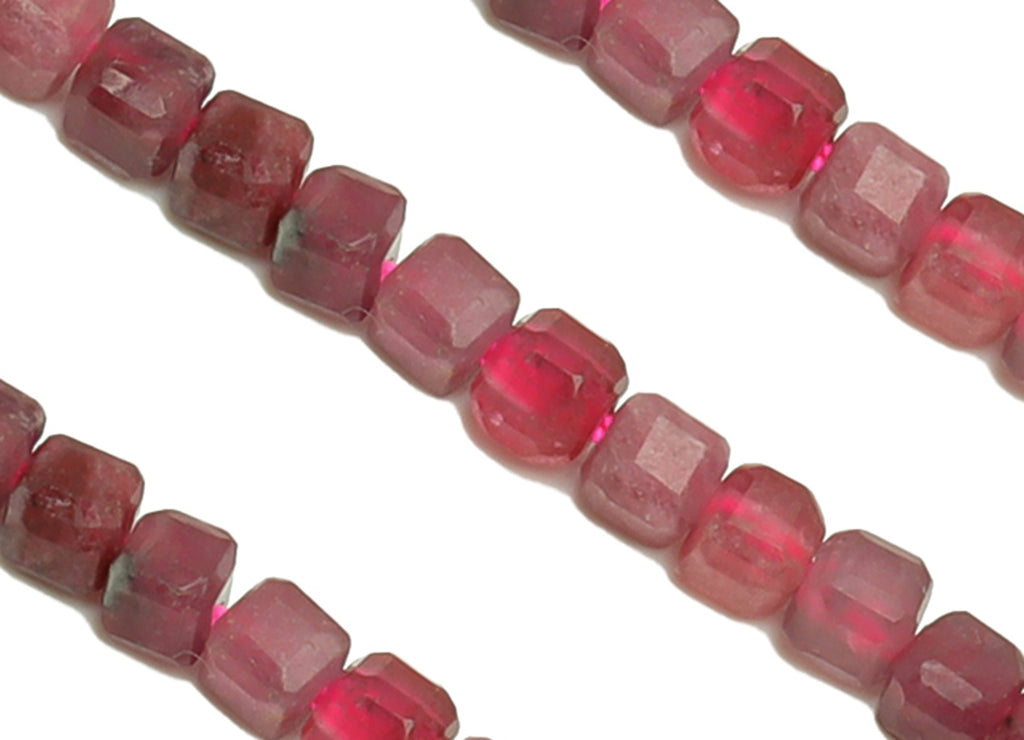 2.5mm Ruby Cube Beads - Stone Crystal - Gemstone Purple Ruby Beads - 15.5 &quot;/ Strand Faceted Cube Beads - Natural Stone Beads - NS2078 - DOMEDBAZAAR
