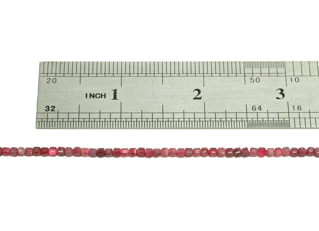 2.5mm Ruby Cube Beads - Stone Crystal - Gemstone Purple Ruby Beads - 15.5 &quot;/ Strand Faceted Cube Beads - Natural Stone Beads - NS2078 - DOMEDBAZAAR