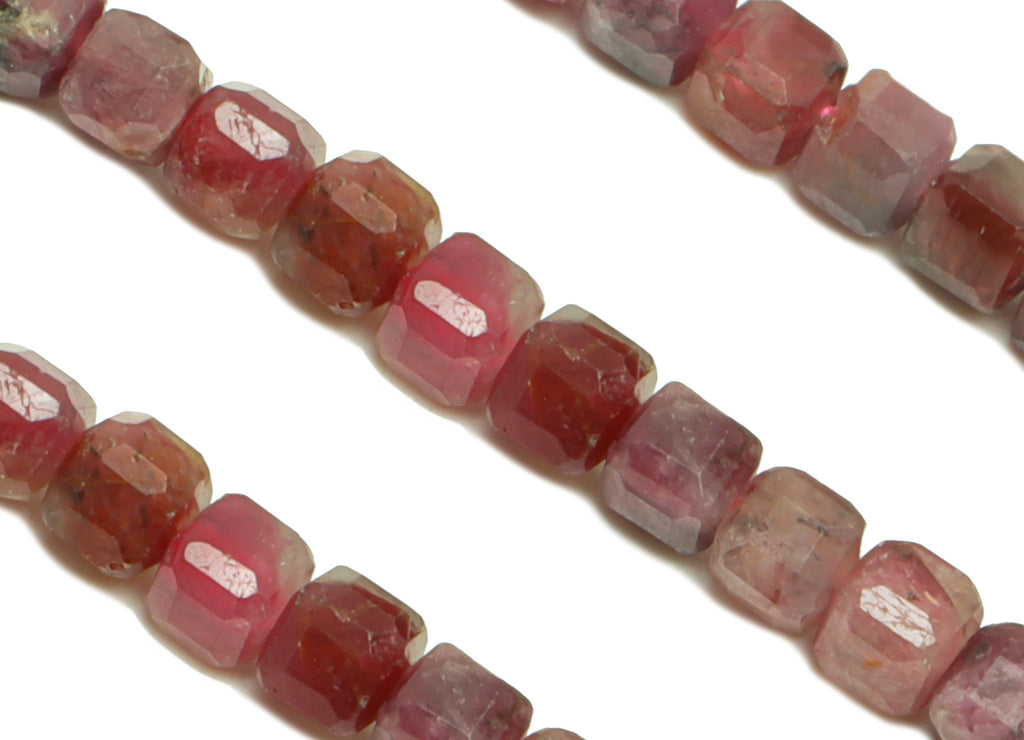 3.5mm Tourmaline Cube Beads - Natural Stone Crystal - Gemstone Tourmaline Beads - 15.5 &quot;/ Strand Faceted Cube Beads - Stone Beads - NS2068 - DOMEDBAZAAR