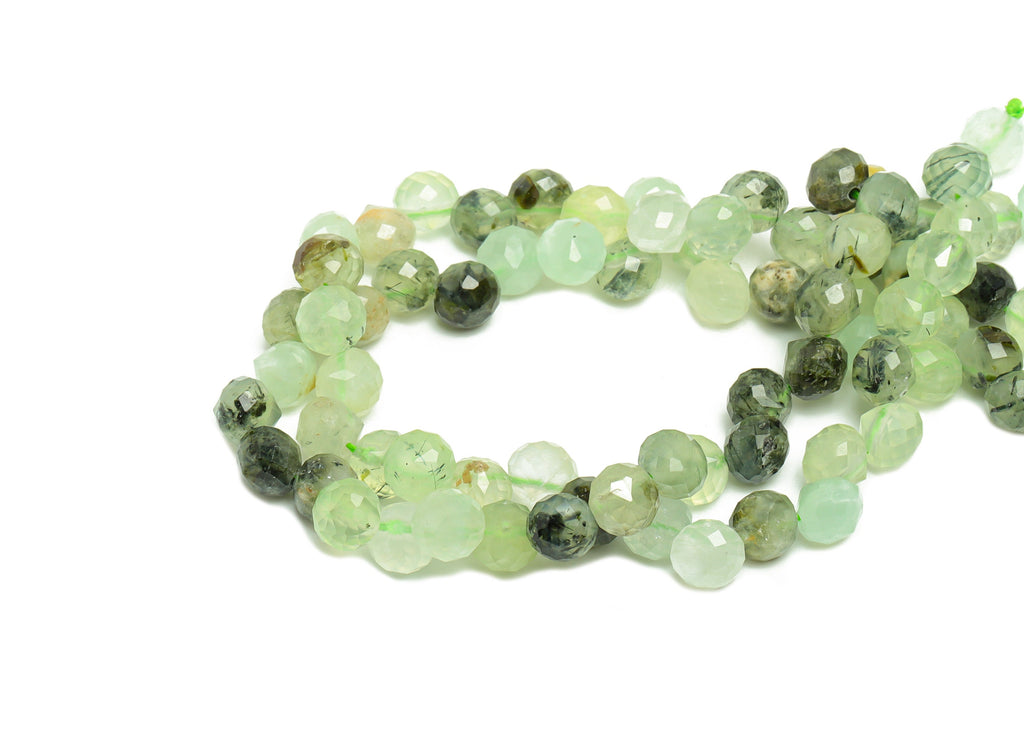 6mm Prehnite Round Beads - Natural Stone Beads - Gemstone Green Prehnite Beads - 15.5 &quot;/ Strand Faceted Round Beads - Crystal Beads - NS2024 - DOMEDBAZAAR