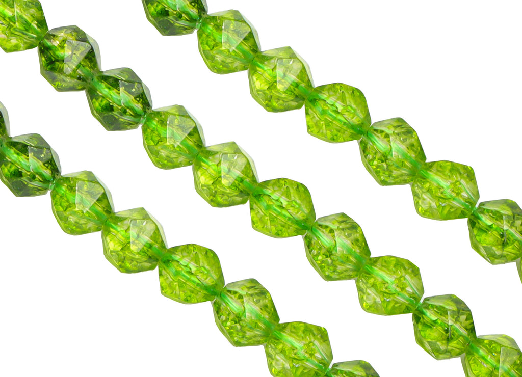 6mm Green Peridot Round Beads - Natural Stone Beads - Gemstone Green Prehnite - 15.5 &quot;/ Strand Faceted Bicone Beads - Crystal Beads - NS2036 - DOMEDBAZAAR
