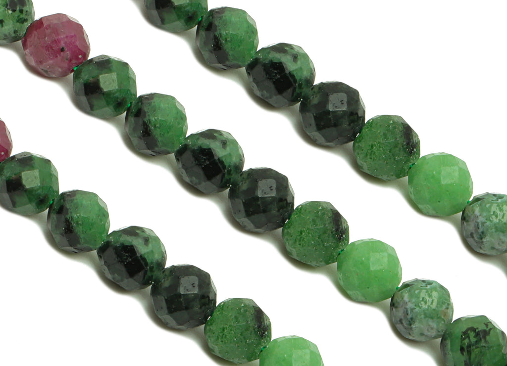 5.5mm Green Ruby Round Beads - Natural Stone Beads - Gemstone Green Ruby Beads - 15.5 &quot;/ Strand Faceted Round Beads - Crystal Beads- NS2090 - DOMEDBAZAAR