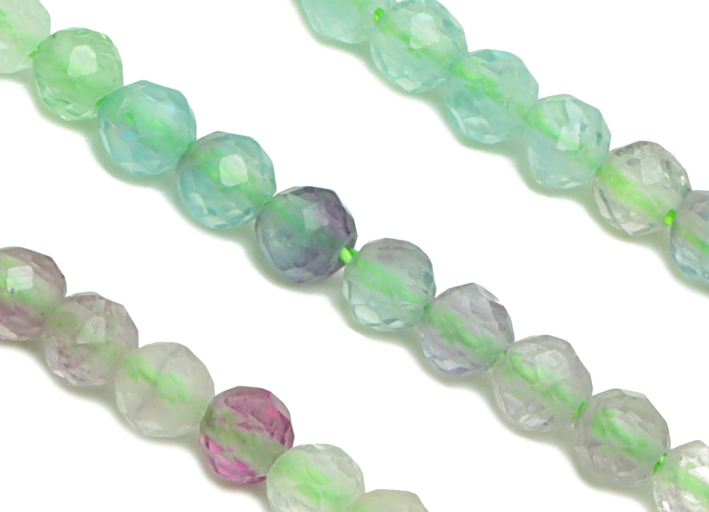 2.9mm Green Fluorite Round Beads - Natural Stone Beads - Gemstone Green Fluorite - 15.5 &quot;/ Strand Faceted Round Beads - Crystal Beads-NS2055 - DOMEDBAZAAR