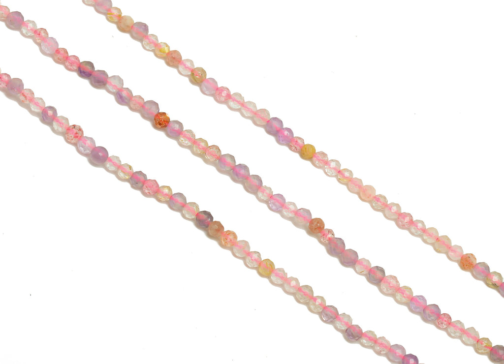 2mm Rose Quartz Round Beads - Natural Stone Beads  - Gemstone Rose Quartz Beads - 15.5 &quot;/ Strand Faceted Round Beads - Crystal Beads- NS2058 - DOMEDBAZAAR