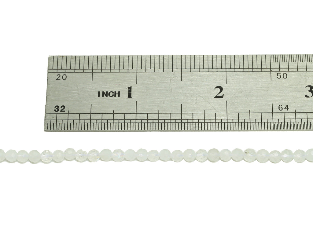 3.5mm Moonstone Round Beads - Natural Stone Beads - Gemstone Moonstone Beads - 15.5 &quot;/ Strand Faceted Round Beads - Crystal Beads - NS2042 - DOMEDBAZAAR