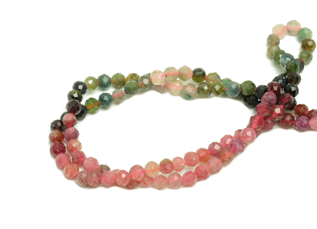 3.5mm Tourmaline Round Beads - Natural Stone Crystal - Gemstone Tourmaline Beads - 15.5 &quot;/ Strand Faceted Round Beads - Stone Beads - NS2082 - DOMEDBAZAAR