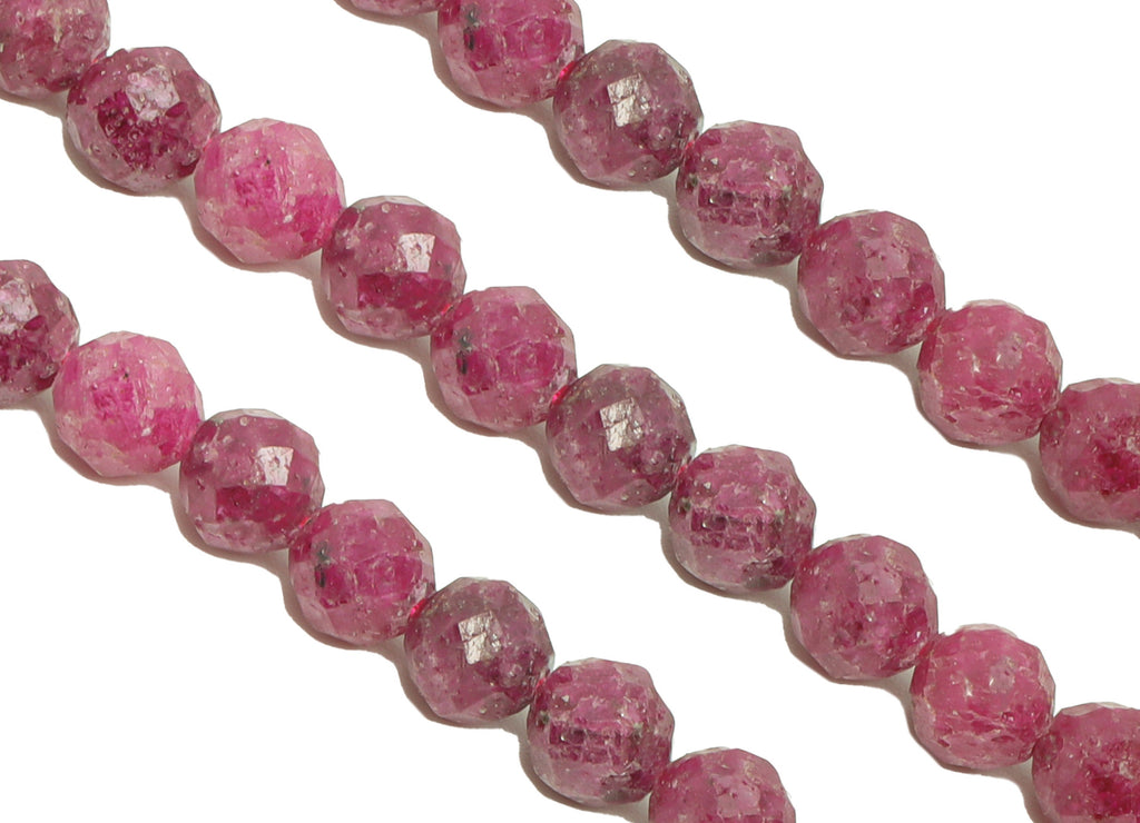 5mm Ruby Round Beads - Natural Stone Crystal - Gemstone Purple Ruby Beads - 15.5 &quot;/ Strand Faceted Round Beads - Stone Beads - NS2041 - DOMEDBAZAAR