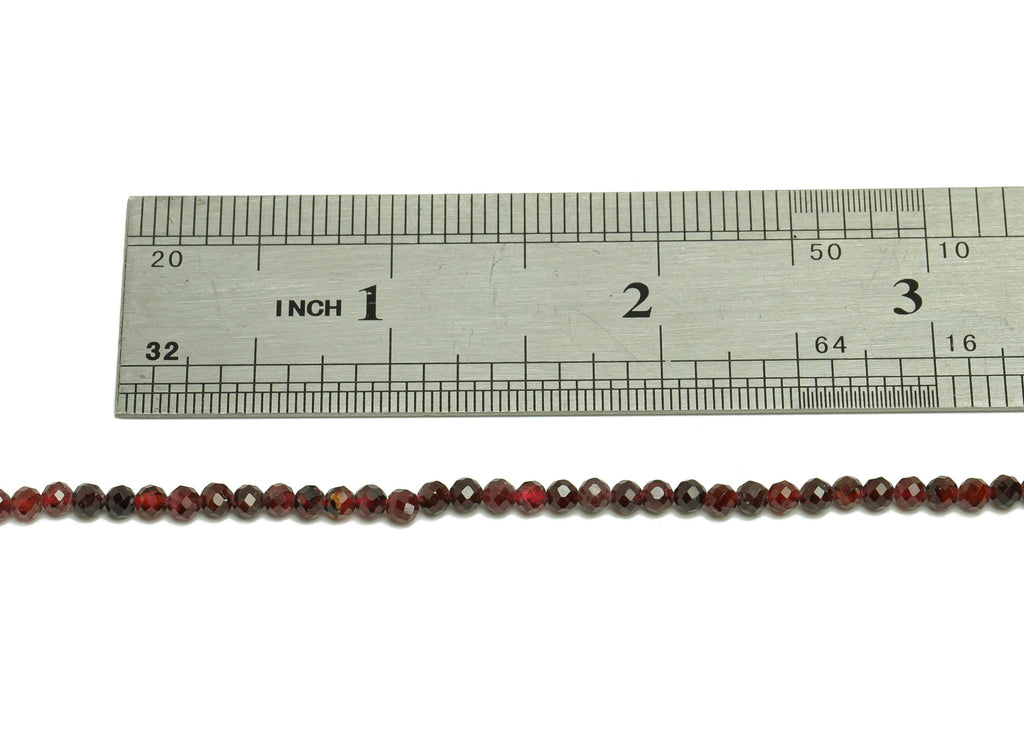 3.2mm Red Garnet Round Beads - Natural Stone Crystal - Gemstone Red Garnet Beads - 15.5 &quot;/ Strand Faceted Round Beads - Stone Beads - NS2074 - DOMEDBAZAAR