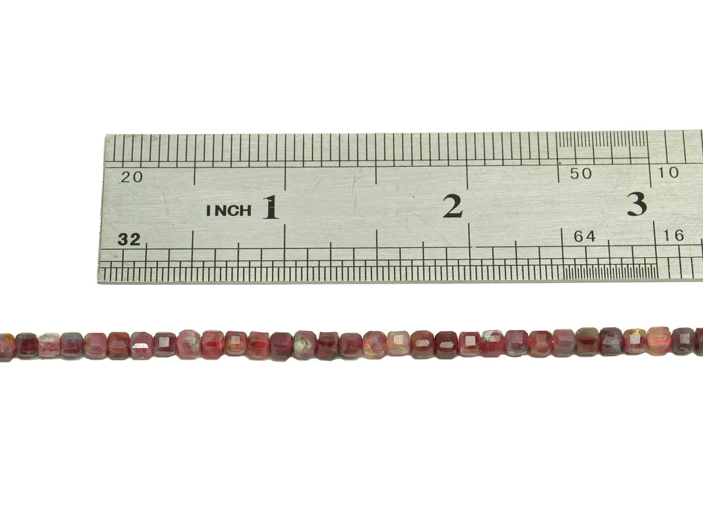 3.5mm Tourmaline Cube Beads - Natural Stone Crystal - Gemstone Tourmaline Beads - 15.5 &quot;/ Strand Faceted Cube Beads - Stone Beads - NS2068 - DOMEDBAZAAR