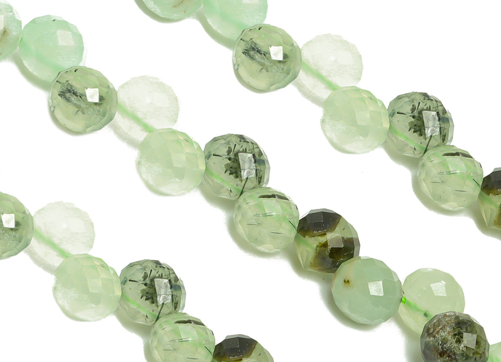 6mm Prehnite Round Beads - Natural Stone Beads - Gemstone Green Prehnite Beads - 15.5 &quot;/ Strand Faceted Round Beads - Crystal Beads - NS2024 - DOMEDBAZAAR