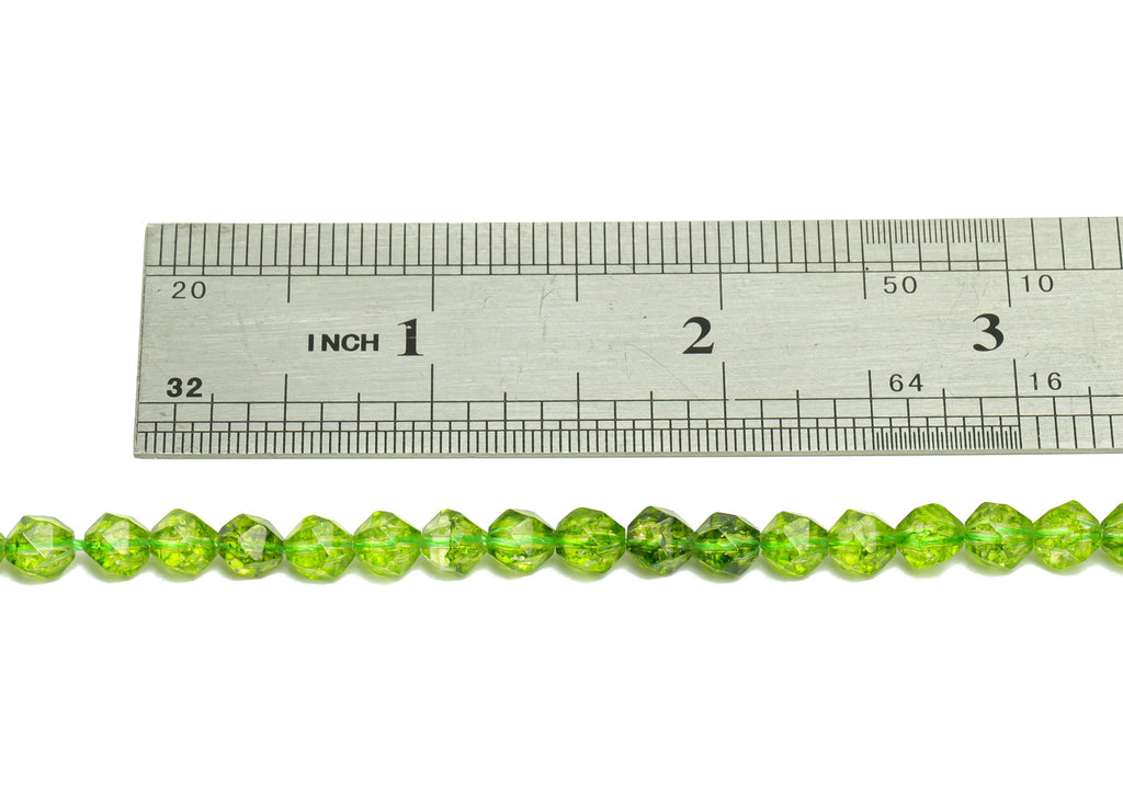 6mm Green Peridot Round Beads - Natural Stone Beads - Gemstone Green Prehnite - 15.5 &quot;/ Strand Faceted Bicone Beads - Crystal Beads - NS2036 - DOMEDBAZAAR