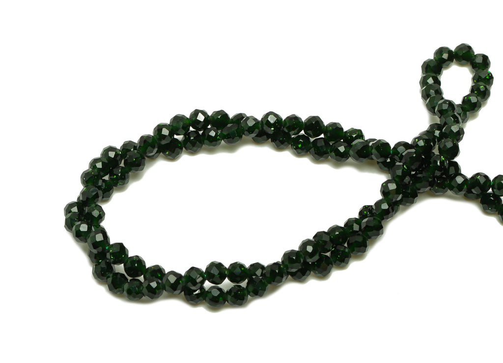 2.1mm Green Emerald Round Beads - Natural Stone Beads - Gemstone Green Emerald - 15.5 &quot;/ Strand Faceted Round Beads - Crystal Beads -NS2087 - DOMEDBAZAAR