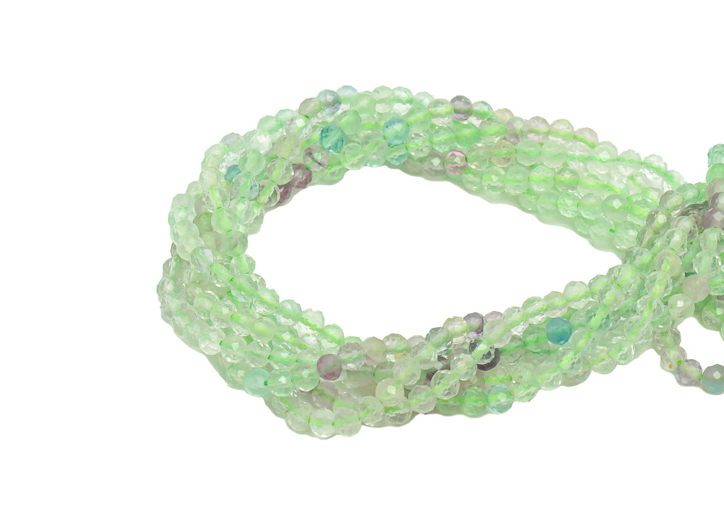 2.8mm Green Fluorite Round Beads - Natural Stone Beads - Gemstone Green Fluorite - 15.5 &quot;/ Strand Faceted Round Beads - Crystal Beads-NS2056 - DOMEDBAZAAR