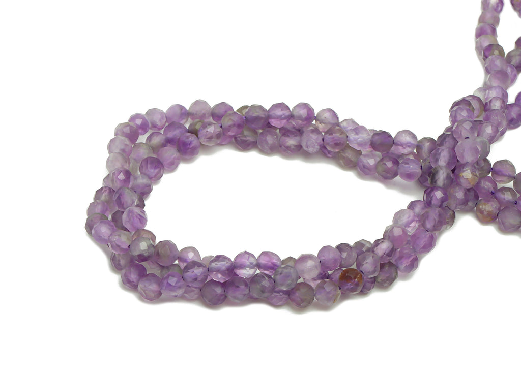 4.3mm Purple Amethyst Round Beads - Gemstone Beads - Natural Stone Beads - Crystal Beads - Amethyst Beads - 15.5 &quot;/ Strand - NS2054 - DOMEDBAZAAR