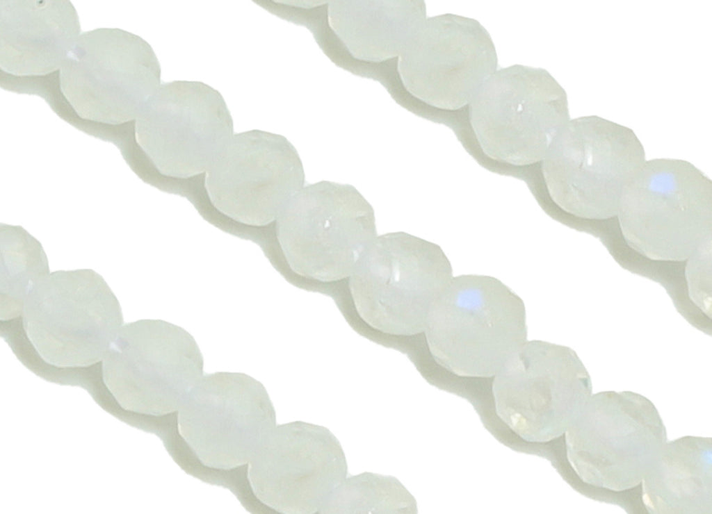 2mm Moonstone Round Beads - Natural Stone Beads - Gemstone Moonstone Beads - 15.5 &quot;/ Strand Faceted Round Beads - Crystal Beads- NS2043 - DOMEDBAZAAR