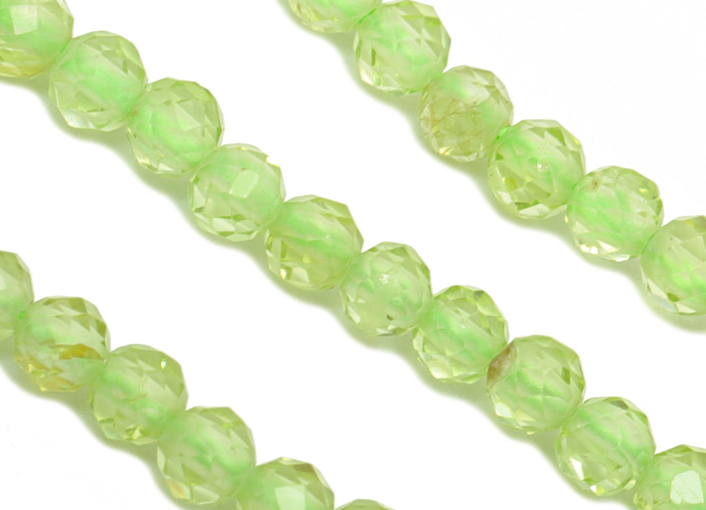 Olivine Round Beads - Green Peridot Faceted Round Beads - 15.5 &quot;/ Strand Faceted Round Beads 2mm - Gemstone Natural Stone Beads - NS2046 - DOMEDBAZAAR