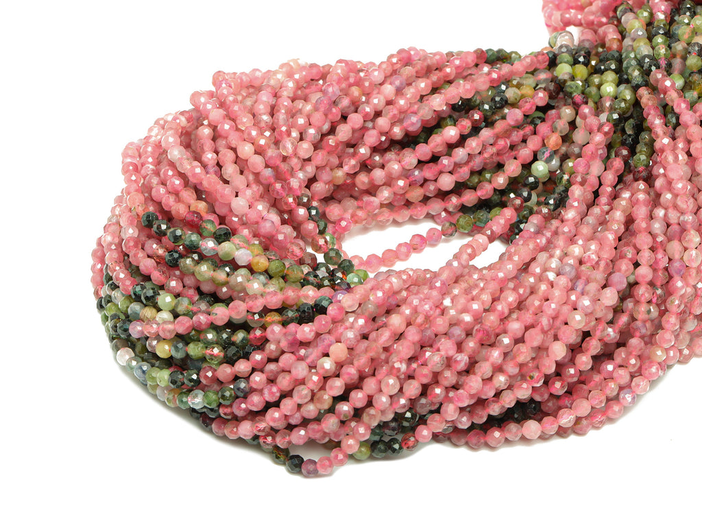 3.5mm Tourmaline Round Beads - Natural Stone Crystal - Gemstone Tourmaline Beads - 15.5 &quot;/ Strand Faceted Round Beads - Stone Beads - NS2049 - DOMEDBAZAAR