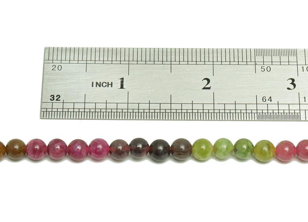 6mm Tourmaline Round Beads - Gemstone Tourmaline Beads - 15.5 &quot;/ Strand Round Beads - Natural Stone Beads - Natural Stone Crystal - NS2044 - DOMEDBAZAAR