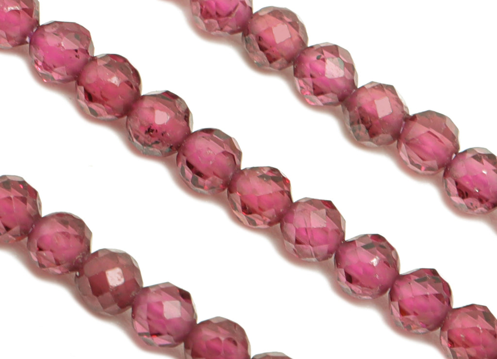 2mm Garnet Round Beads - Natural Stone Crystal - Gemstone Garnet Beads - 15.5 &quot;/ Strand Faceted Round Beads - Stone Beads - NS2045 - DOMEDBAZAAR