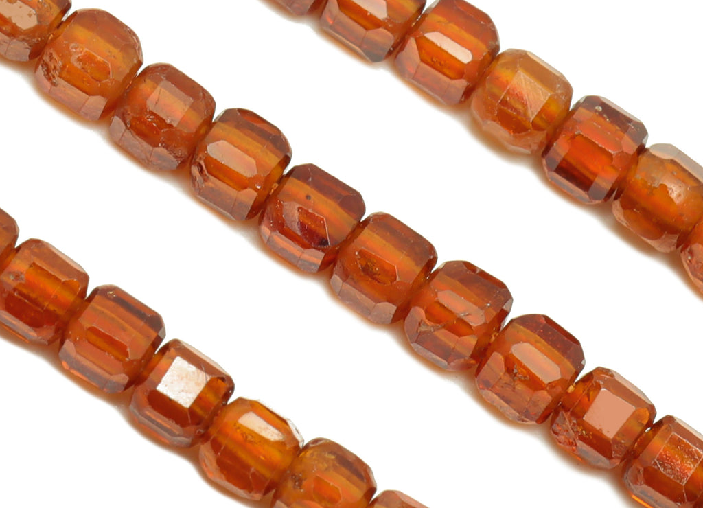 2.5mm Orange Garnet Cube Beads - Natural Stone Crystal - Gemstone Garnet Beads - 15.5 &quot;/ Strand Faceted Cube Beads - Stone Beads - NS2030 - DOMEDBAZAAR