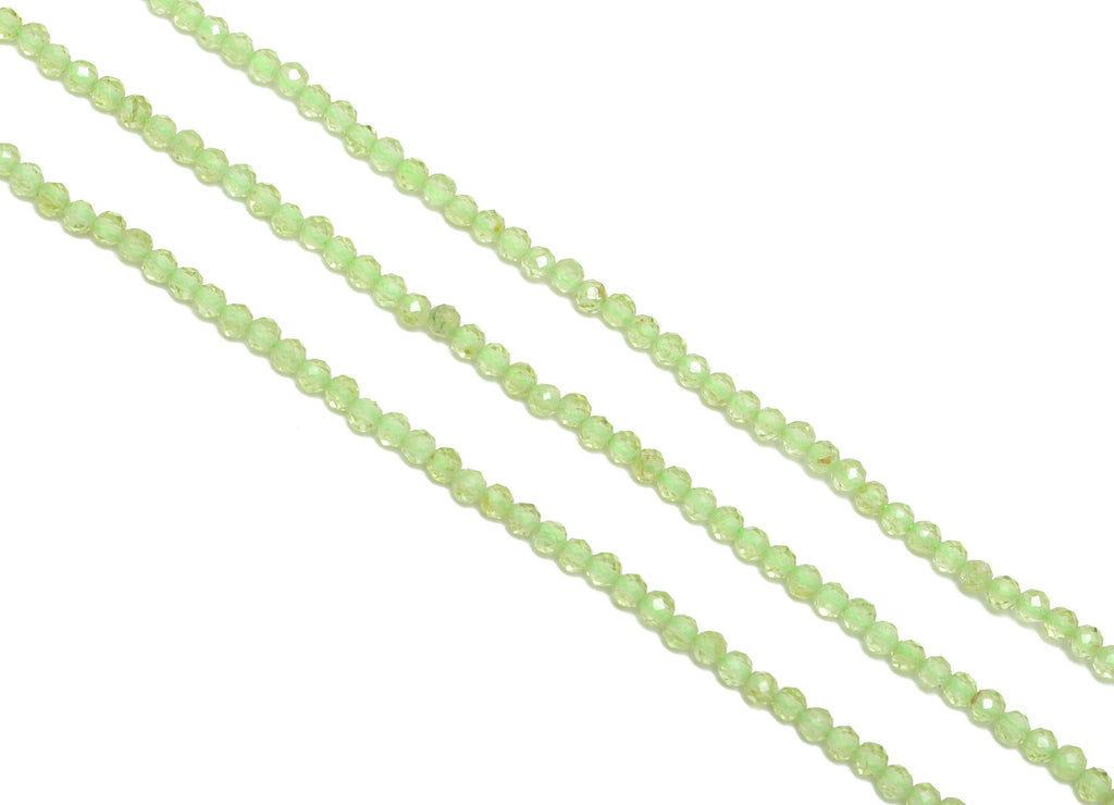 Olivine Round Beads - Green Peridot Faceted Round Beads - 15.5 &quot;/ Strand Faceted Round Beads 2mm - Gemstone Natural Stone Beads - NS2046 - DOMEDBAZAAR