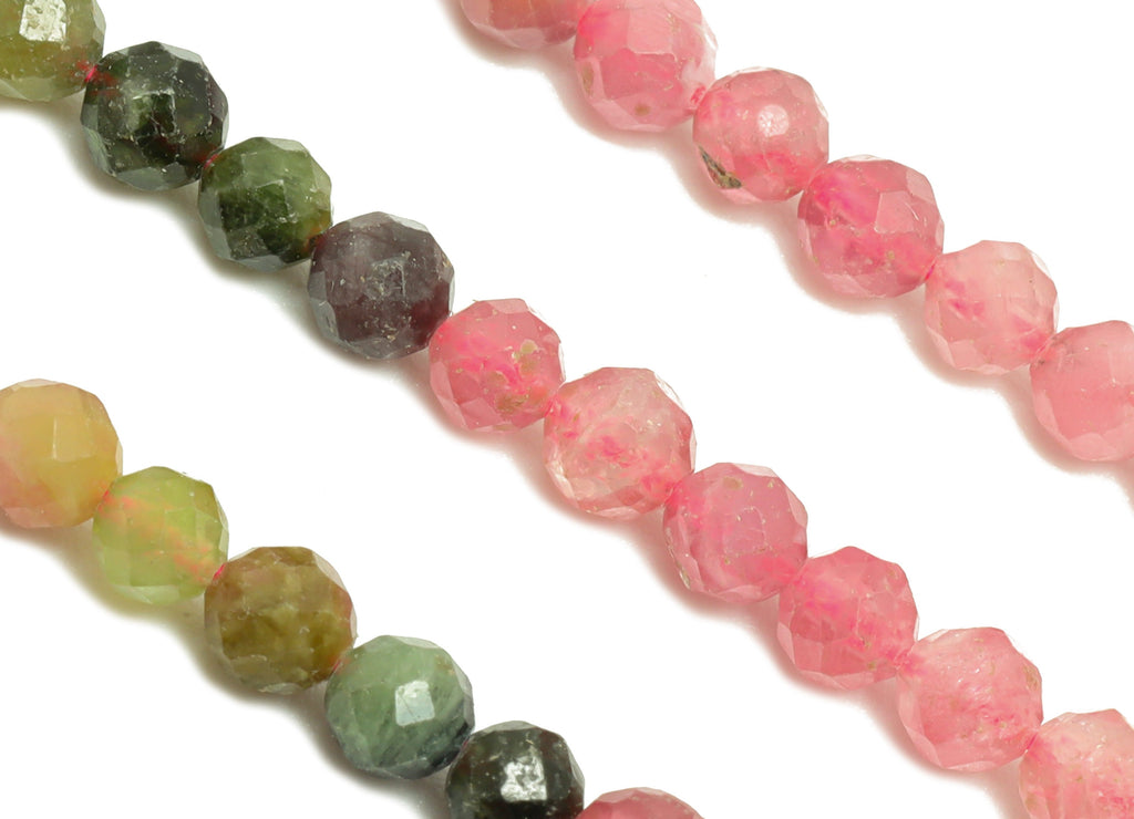 3.5mm Tourmaline Round Beads - Natural Stone Crystal - Gemstone Tourmaline Beads - 15.5 &quot;/ Strand Faceted Round Beads - Stone Beads - NS2049 - DOMEDBAZAAR