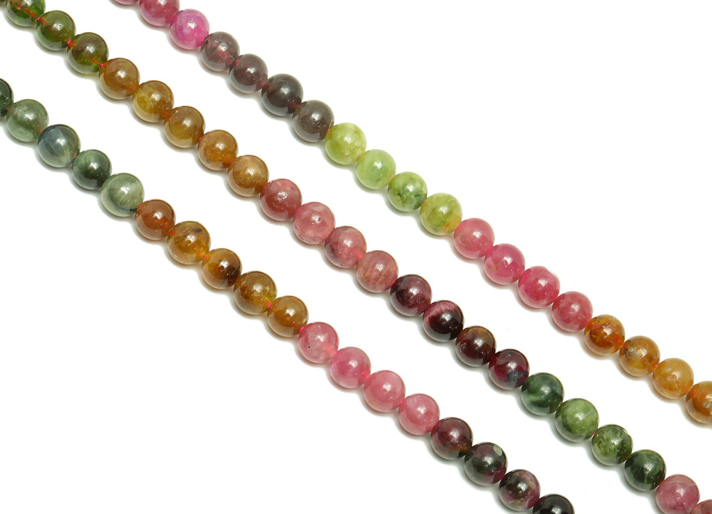 6mm Tourmaline Round Beads - Gemstone Tourmaline Beads - 15.5 &quot;/ Strand Round Beads - Natural Stone Beads - Natural Stone Crystal - NS2044 - DOMEDBAZAAR