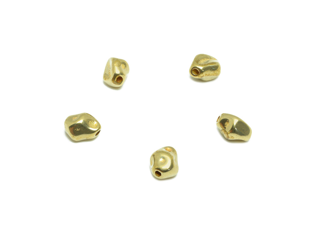 Brass Textured Earring Beads - Raw Brass Irregular Bead Earring Charm - Brass Beads Charm For Bracelet - Bracelet Charm - 6x5x4mm - PP9522 - DOMEDBAZAAR