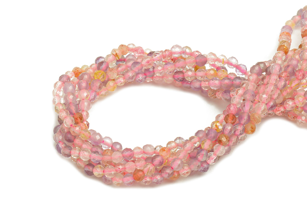 Aurora 23 Round Beads 2mm - 15.5 inch - Faceted Round Gemstone Beads - Natural Stone Beads - 2x2mm - NS1268 - DOMEDBAZAAR