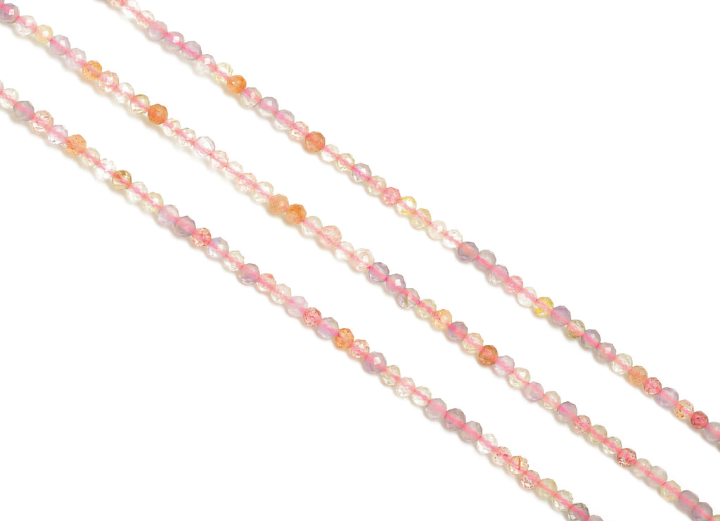 Aurora 23 Round Beads 2mm - 15.5 inch - Faceted Round Gemstone Beads - Natural Stone Beads - 2x2mm - NS1268 - DOMEDBAZAAR