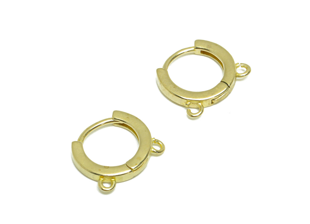 Brass Round Huggie Hoop Earring - Raw Brass Hoop Earring With Loop - Brass Huggie Hoop Earring For Tassel - 11.5x9.8x2mm - PP9642 - DOMEDBAZAAR