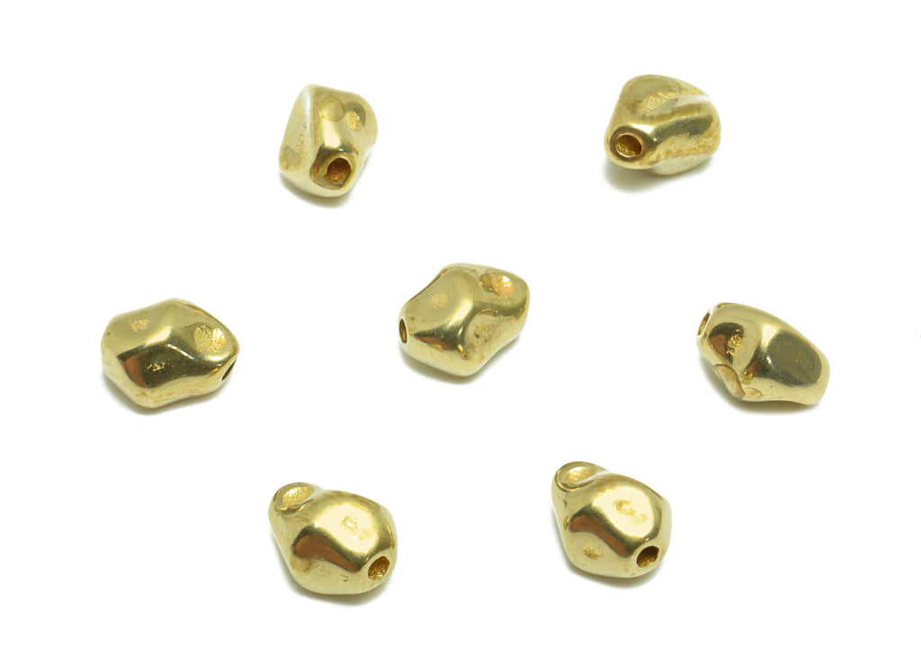 Brass Textured Earring Beads - Raw Brass Irregular Bead Earring Charm - Brass Beads Charm For Bracelet - Bracelet Charm - 6x5x4mm - PP9522 - DOMEDBAZAAR