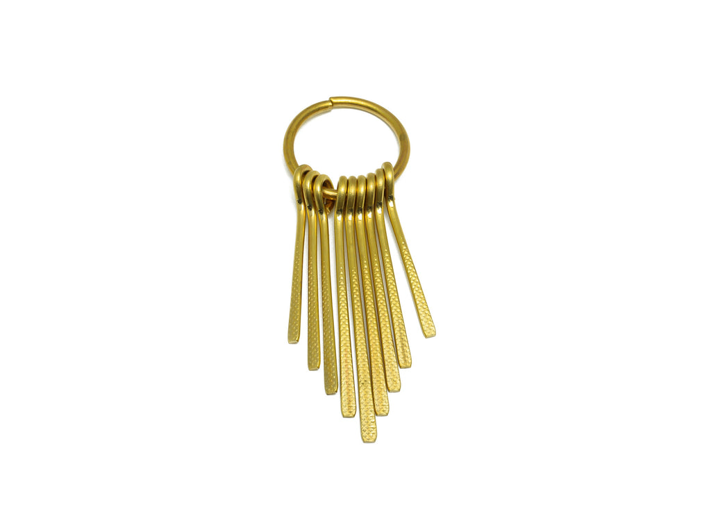 Brass Wire Tassel Earring Charm - Brass Textured Wire Earring Charm - Hammered Wire Earring Tassel - Dangle Tassel Charm - 54x17x5mm -PP9987 - DOMEDBAZAAR