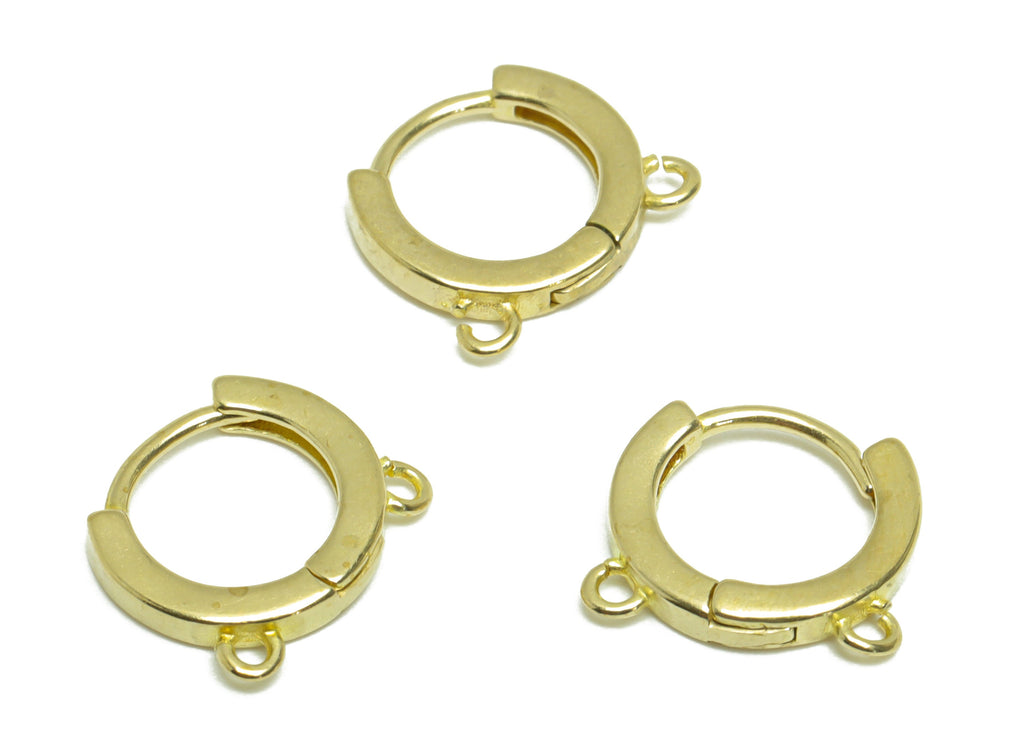 Brass Round Huggie Hoop Earring - Raw Brass Hoop Earring With Loop - Brass Huggie Hoop Earring For Tassel - 11.5x9.8x2mm - PP9642 - DOMEDBAZAAR