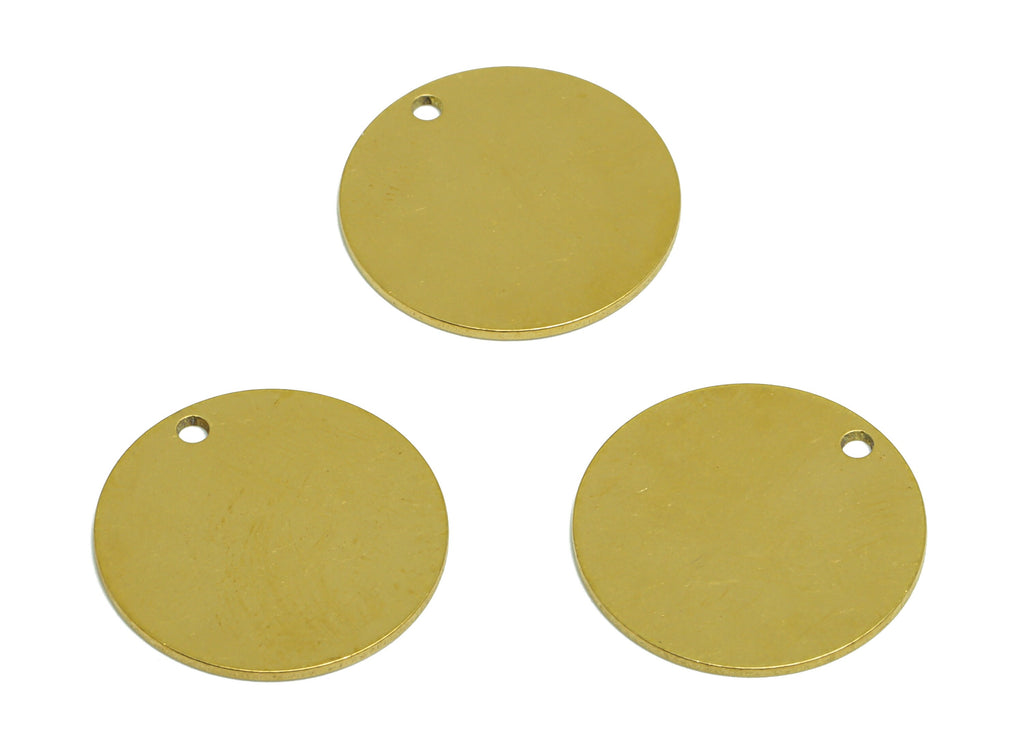 18mm Brass Round Earring Charm - Raw Brass Circle Pendant - Brass Geometry Charm - Stamping Blank Charm - 18x18x0.7mm - PP10318 - DOMEDBAZAAR